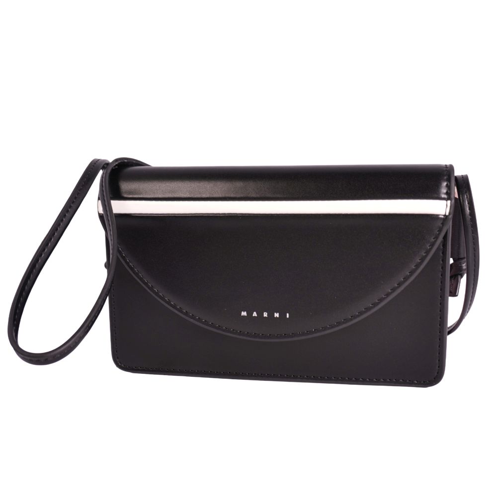 【極美品】マルニ MARNI 御徒面子 キッズ ミニ ショルダーバッグ エコなめし革 鞄 鞄 レディース 黒いこと【中古】
