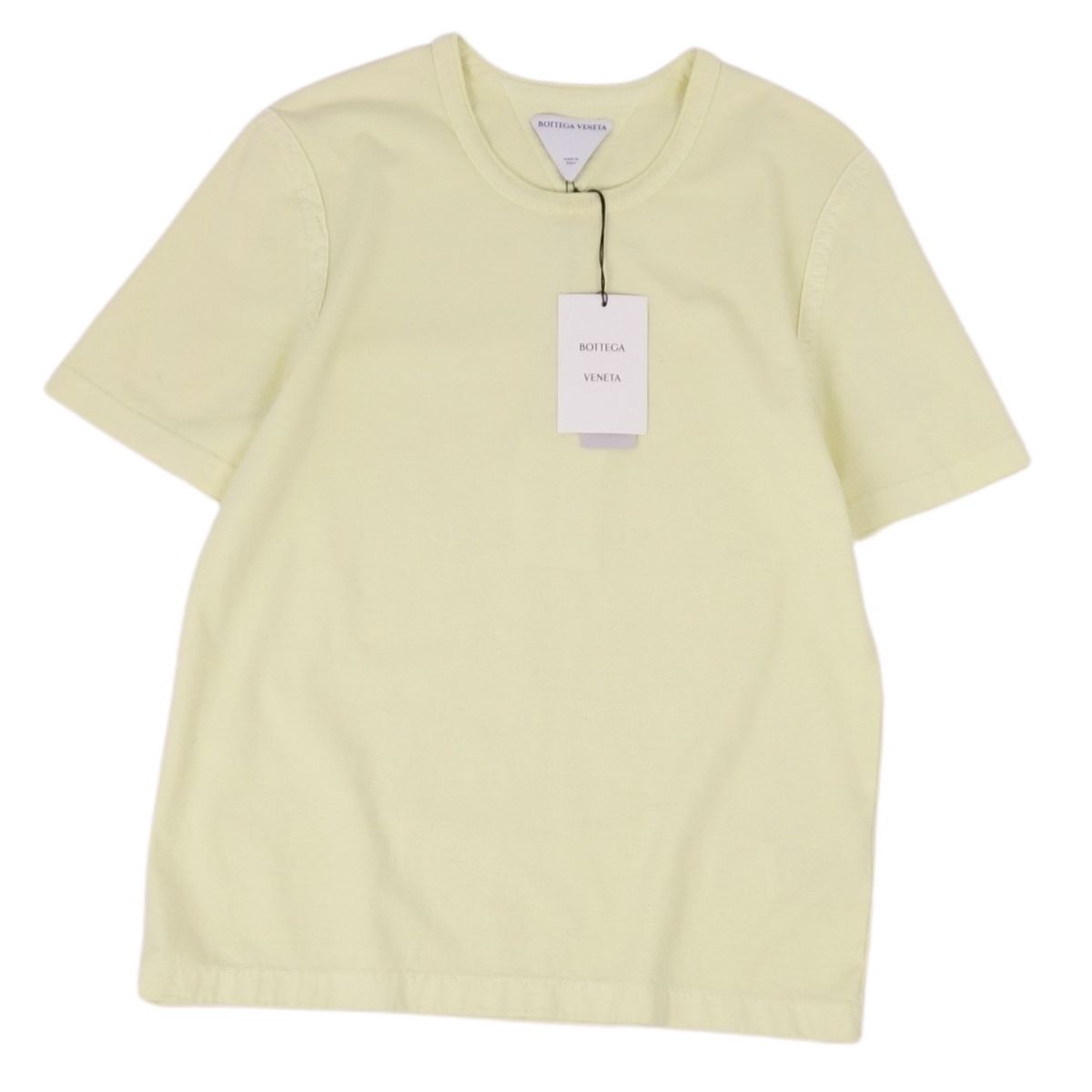 【新古品】ボッテガヴェネタ BOTTEGA VENETA Tシャツ カットソー 2021年 ダニエルリー 半袖 ショートスリーブ 無地 トップス メンズ S ライトイエロー【中古】
