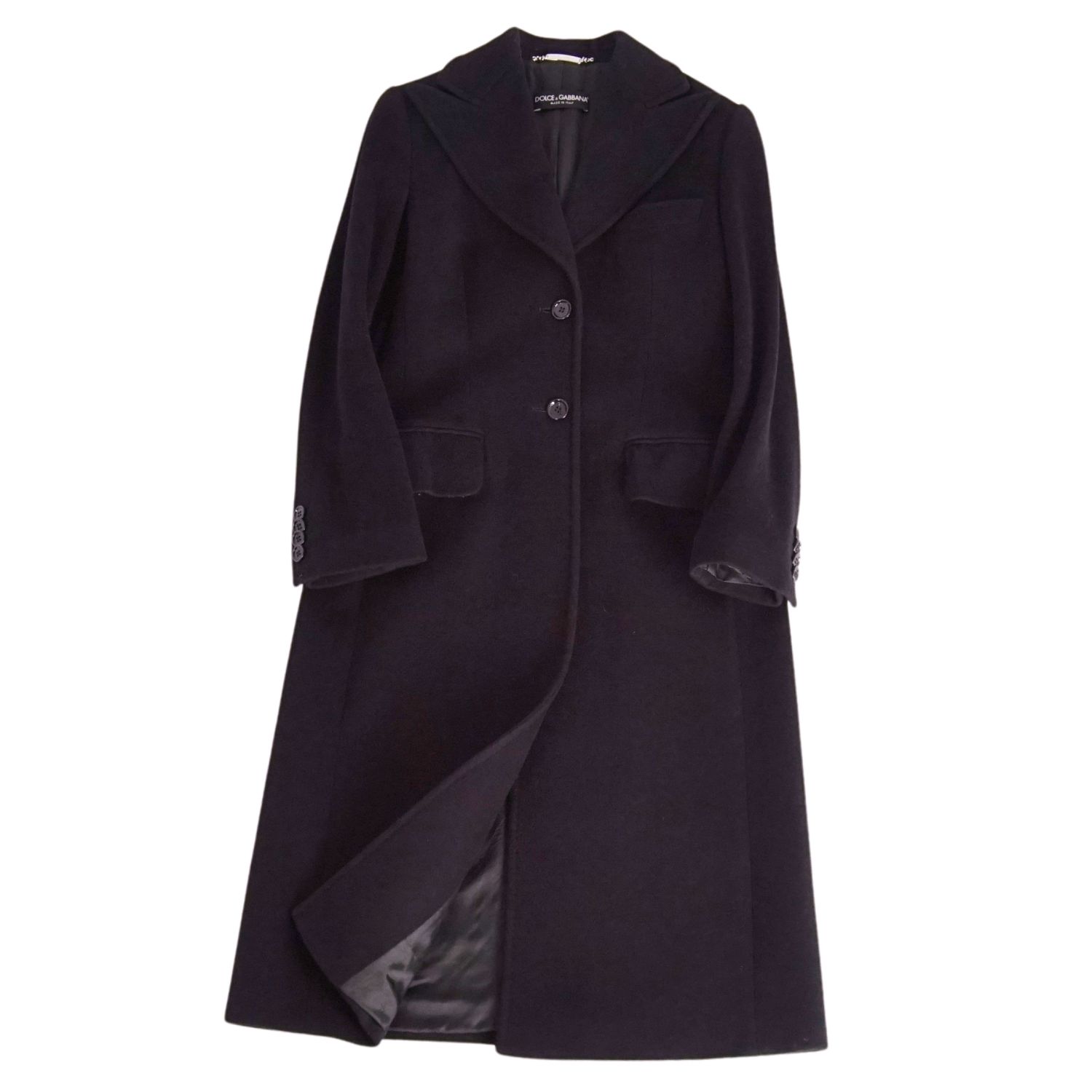 【美品】ドルチェ＆ガッバーナ ロングコート ヘリンボーン 花柄 アルパカ 38 美品】ドルチェ＆ガッバーナ ロングコート ヘリンボーン 花柄