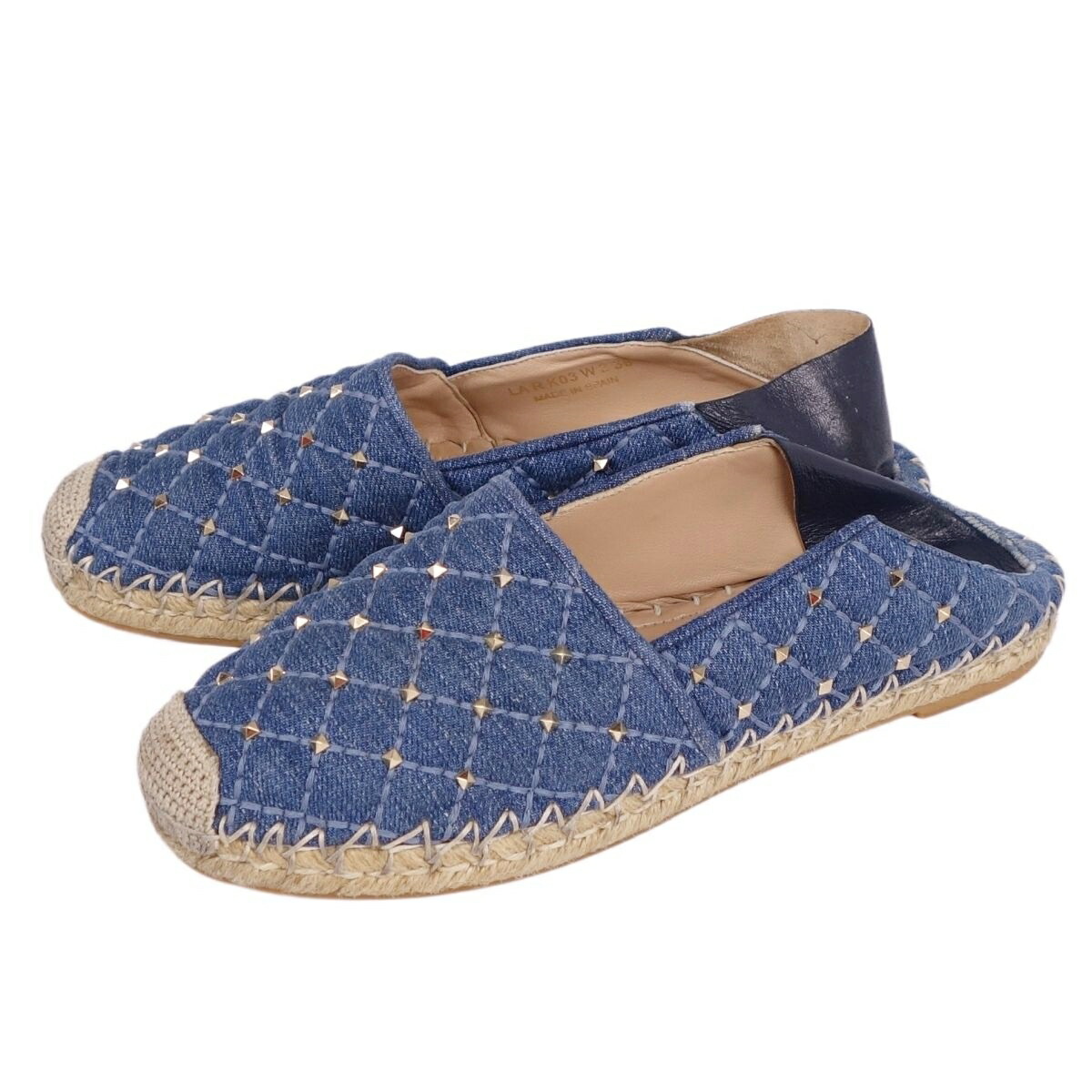 valentino garavani ヴァレンティノ エスパドリーユ 38 ロックスタッズ カーフスキン ウェッジサンダル for ウィメンズ