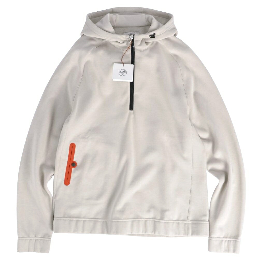 【新古品】エルメス HERMES パーカー フーディー ハーフジップ ロングスリーブ 長袖 スウェット トップス メンズ フランス製 L グレー【中古】｜MODEST LORD 仙台 店