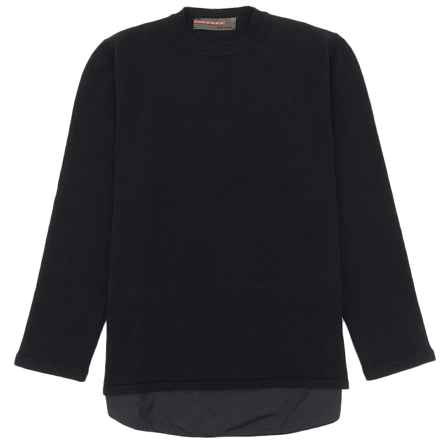 【美品】プラダ スポーツ PRADA SPORT ニット セーター ロングスリーブ 長袖 ウール 切替 トップス イタリア製 メンズ 50(L相当) ブラック【中古】|MODEST LORD 仙台 店