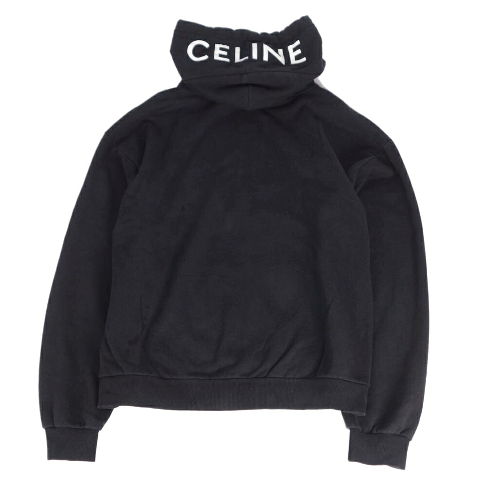 【美品】セリーヌ CELINE パーカー フーディー スウェット ジップアップ ロゴ コットン トップス メンズ イタリア製 XL ブラック【中古】｜MODEST LORD 仙台 店