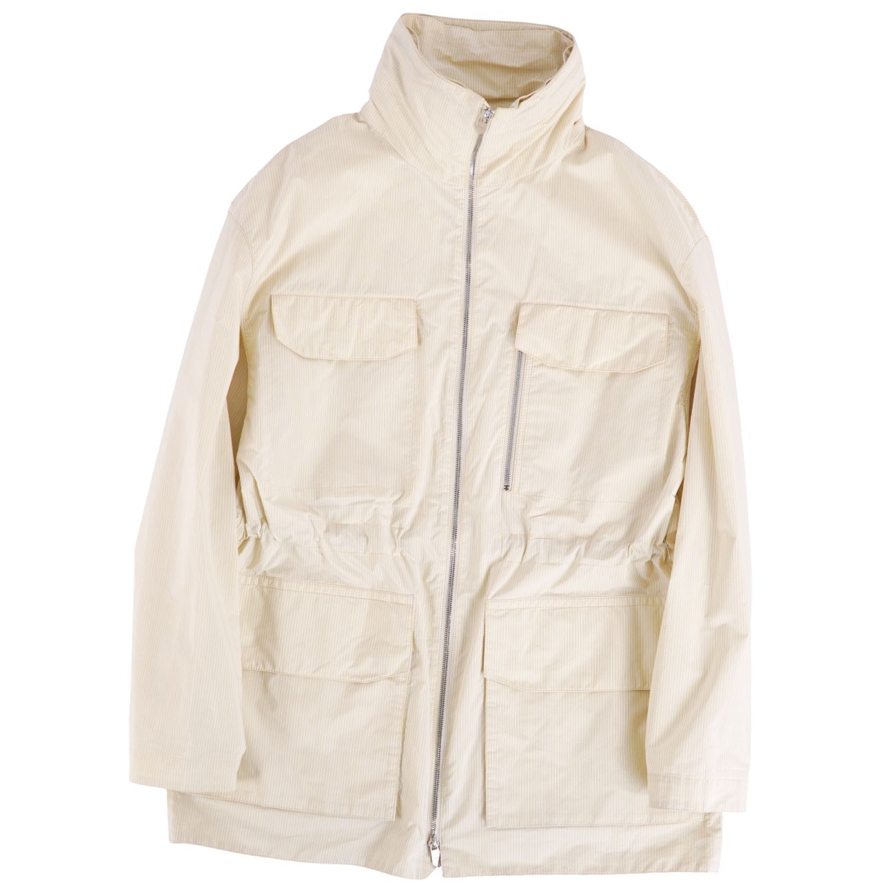 【美品】エルメス HERMES ジャケット 24SS Rayure レユール ジップアップ ブルゾン ストライプ コットン アウター メンズ フランス製 44(XS相当) イエロー【中古】｜MODEST LORD 仙台 店