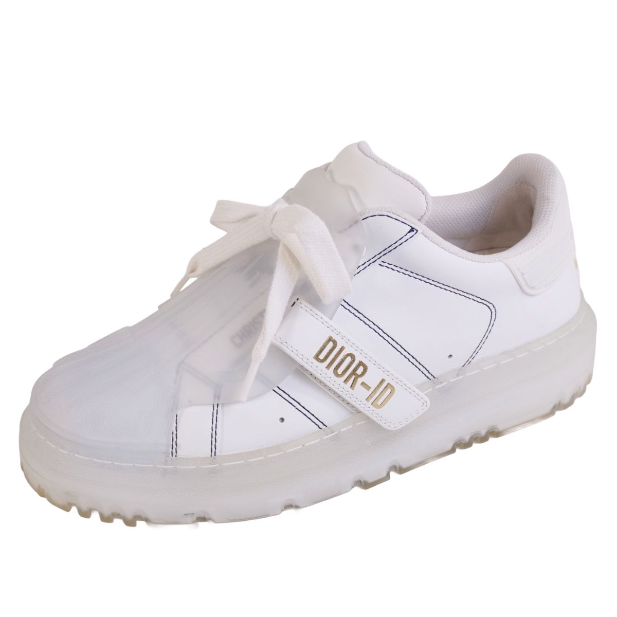 【極美品】クリスチャンディオール Christian Dior DIOR-ID スニーカー レザー ラバー クリアソール ローカット レースアップ イタリア製 シューズ 靴 レディース 35(22cm相当) ホワイト【中古】|MODEST LORD 仙台 店