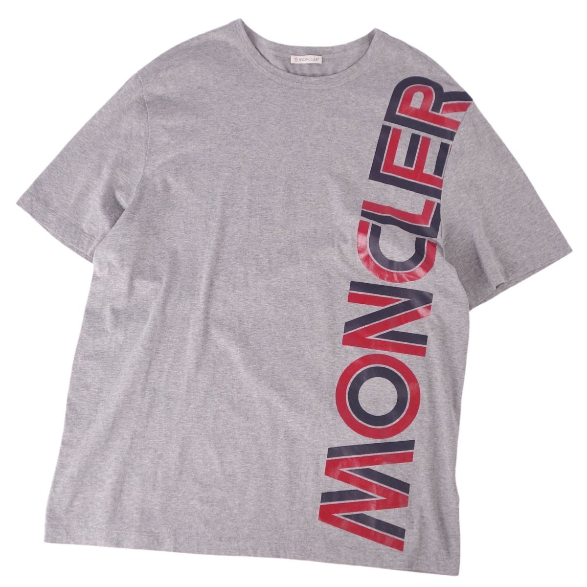 【美品】モンクレール MONCLER Tシャツ 2019 カットソー ショートスリーブ 半袖 コットン トップス メンズ L グレー【中古】