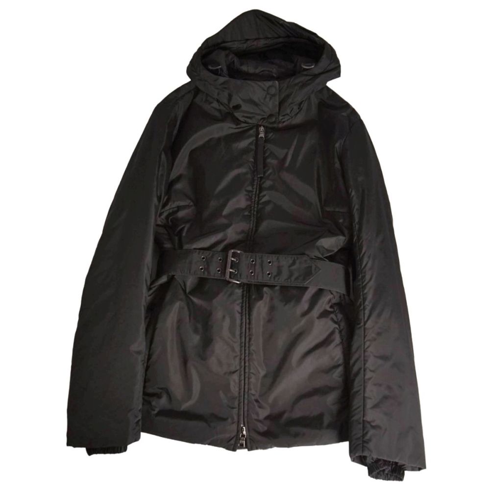 【美品】プラダ 運動競技 PRADA SPORT 上衣 ボンネット付き添い人 上衣 ナイロン 中綿入り口・入口 アウター レディース 40(M好いかげんに) 黒いこと【中古】