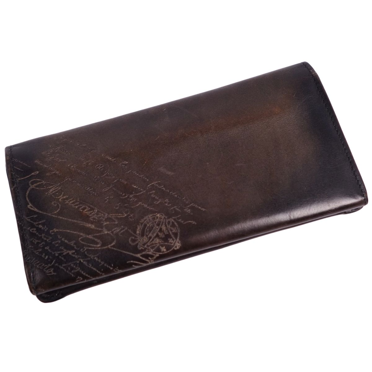 Berluti ベルルッティ カリグラフィー 二つ折り 長財布 ブラウン 中古・古着通販】Berluti (ベルルッティ) カリグラフィ 二つ折り