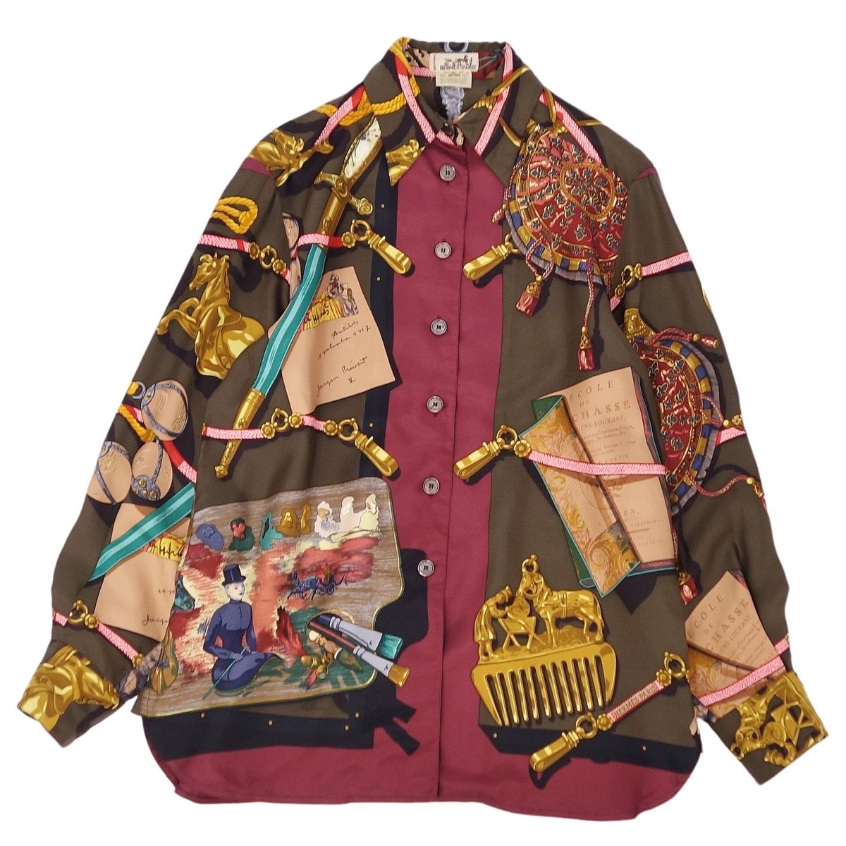 楽天市場】【美品】Vintage エルメス HERMES シャツ ロングスリーブ