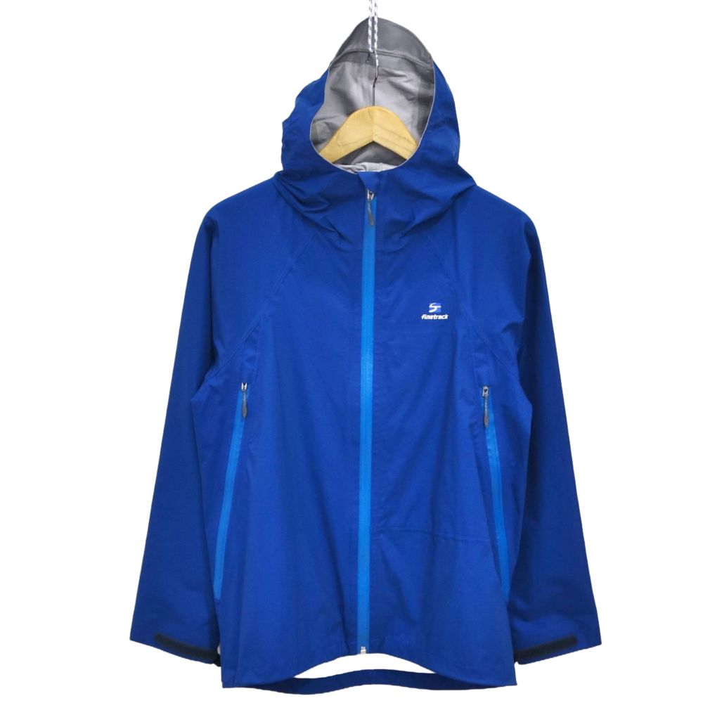 【美品】ファイントラック finetrack エバーブレスフォトン 上衣 大きさS 15100502 雨水 お召しもの 透湿 雨合羽 山登り アウトドア S 青色【中古】