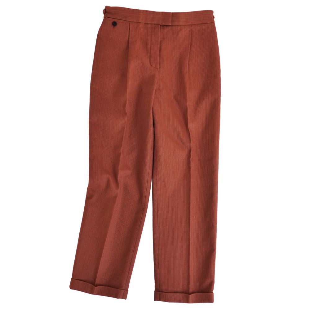 【極美品】エルメス HERMES ズボン下 19AW ロングズボン下 広々としたズボン下 綿織物 ボトムス レディース フランス共和国製 34(XS好いかげんに) 赤銅色【中古】