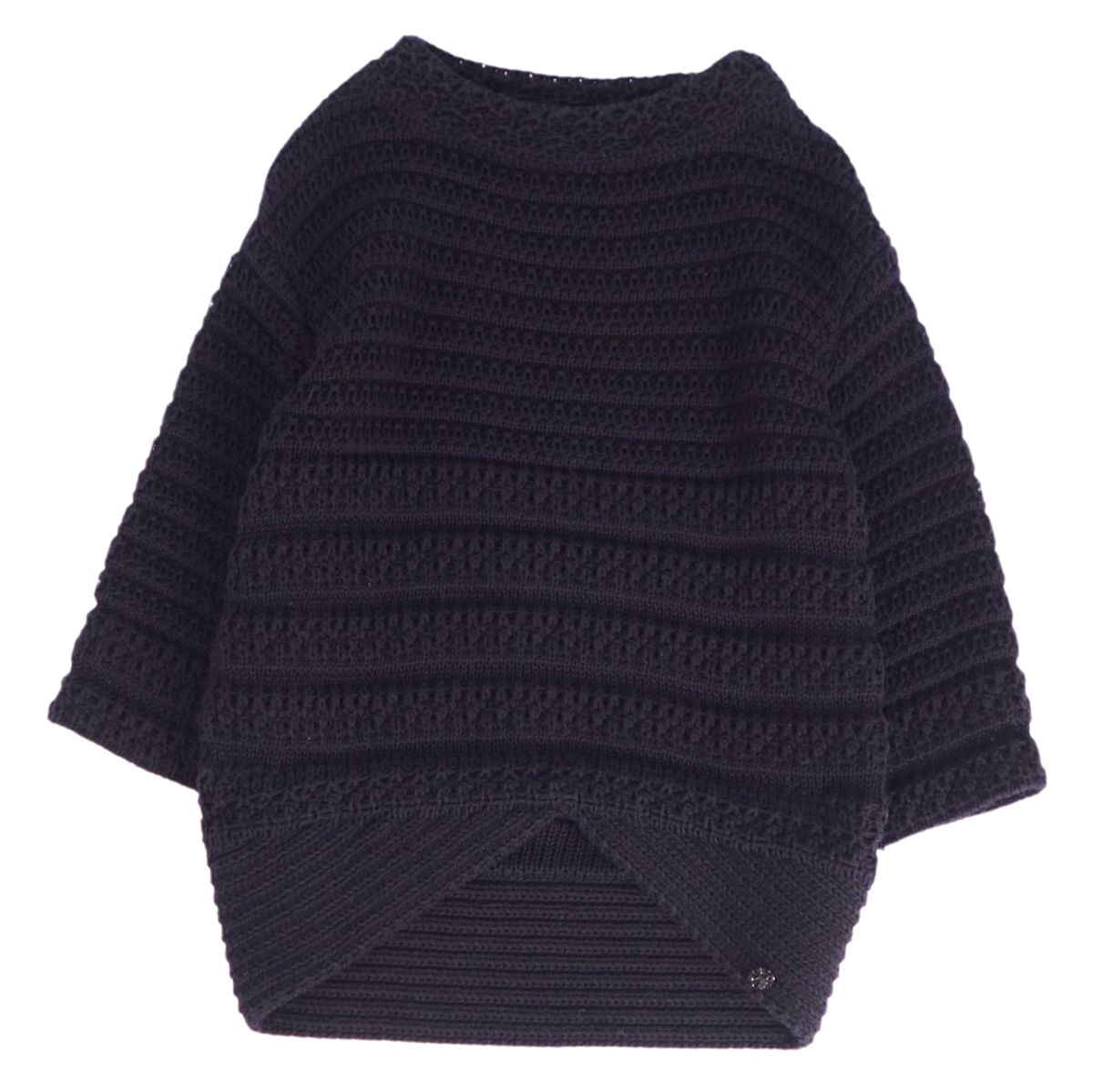 【新品未使用】シャネル 黒 五分袖ニット CHANEL - シャネル ニット 半袖 ココマーク シルク No.5 P60627