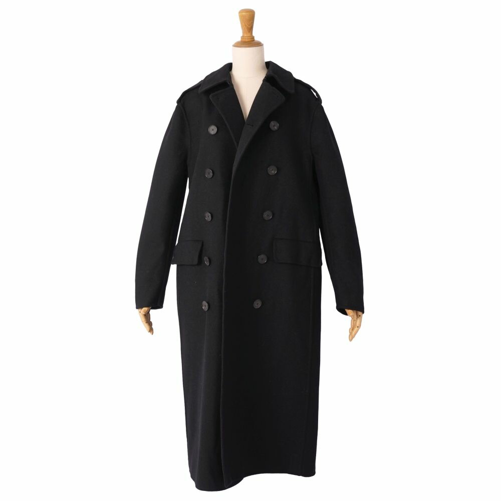 【極美品】クリスチャンディオール Christian Dior コート 2020 ロングコート ダブルブレスト ウール アウター レディース イタリア製 34(XS相当) ブラック【中古】