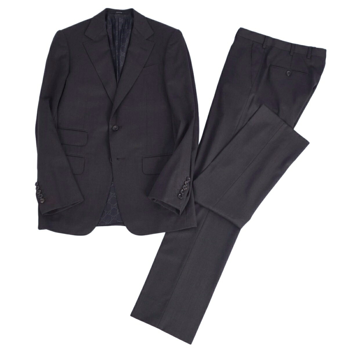 美品　GUCCI  グッチセットアップ スーツ  金具 裏地総柄 GUCCI - 【美品】 GUCCI / グッチ | セットアップ スーツ ウール