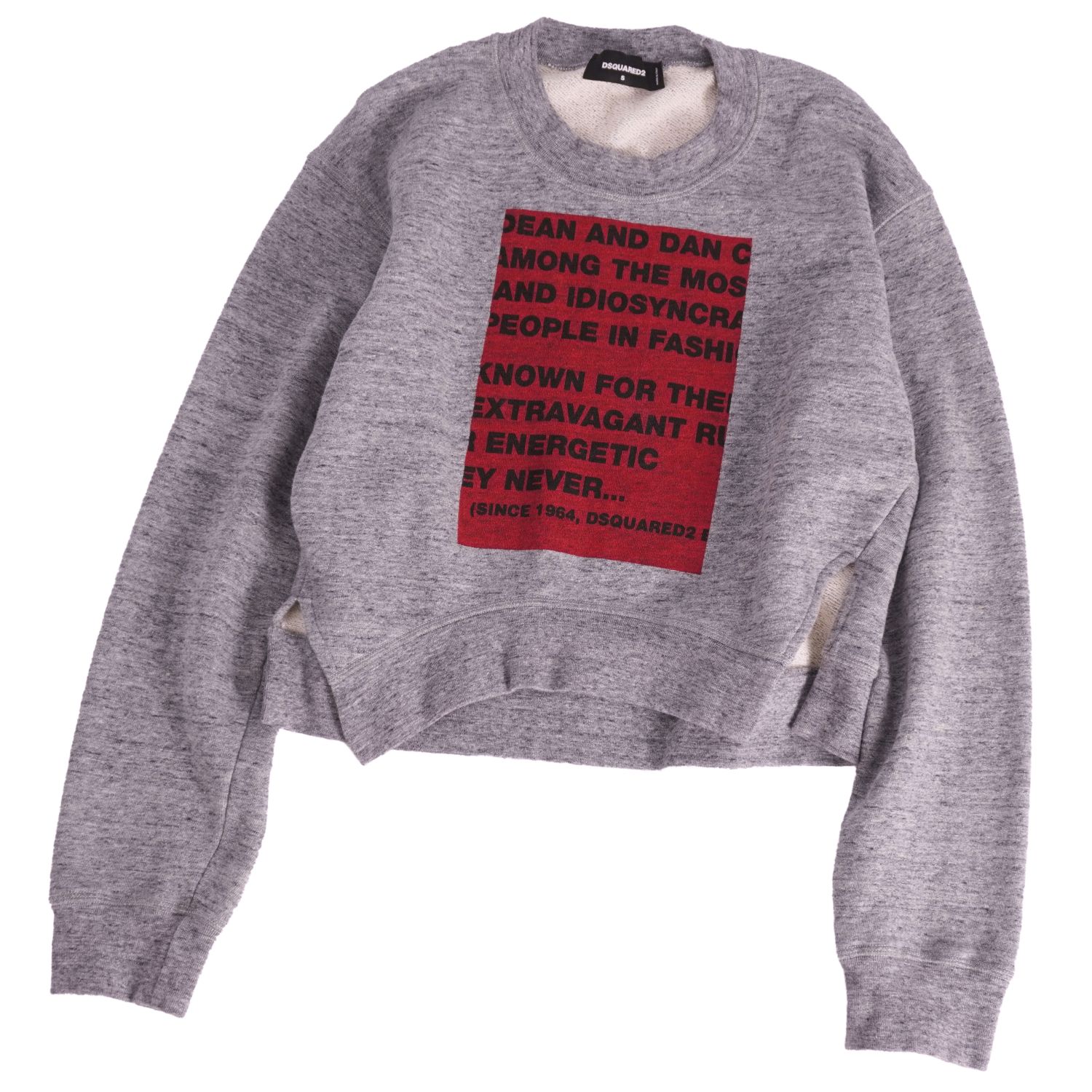 【極美品】ディースクエアード DSQUARED2 2021年 スウェット トレーナー クロップド ショート丈 ロングスリーブ 長袖 プリント トップス レディース S グレー【中古】｜MODEST LORD 仙台 店