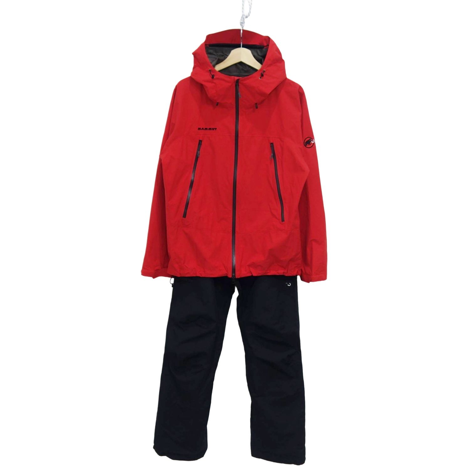 マムート MAMMUT クライメイトレインスーツ GORE TEX 雨水 上下 雨合羽 山登り アウトドア メンズ L【中古】