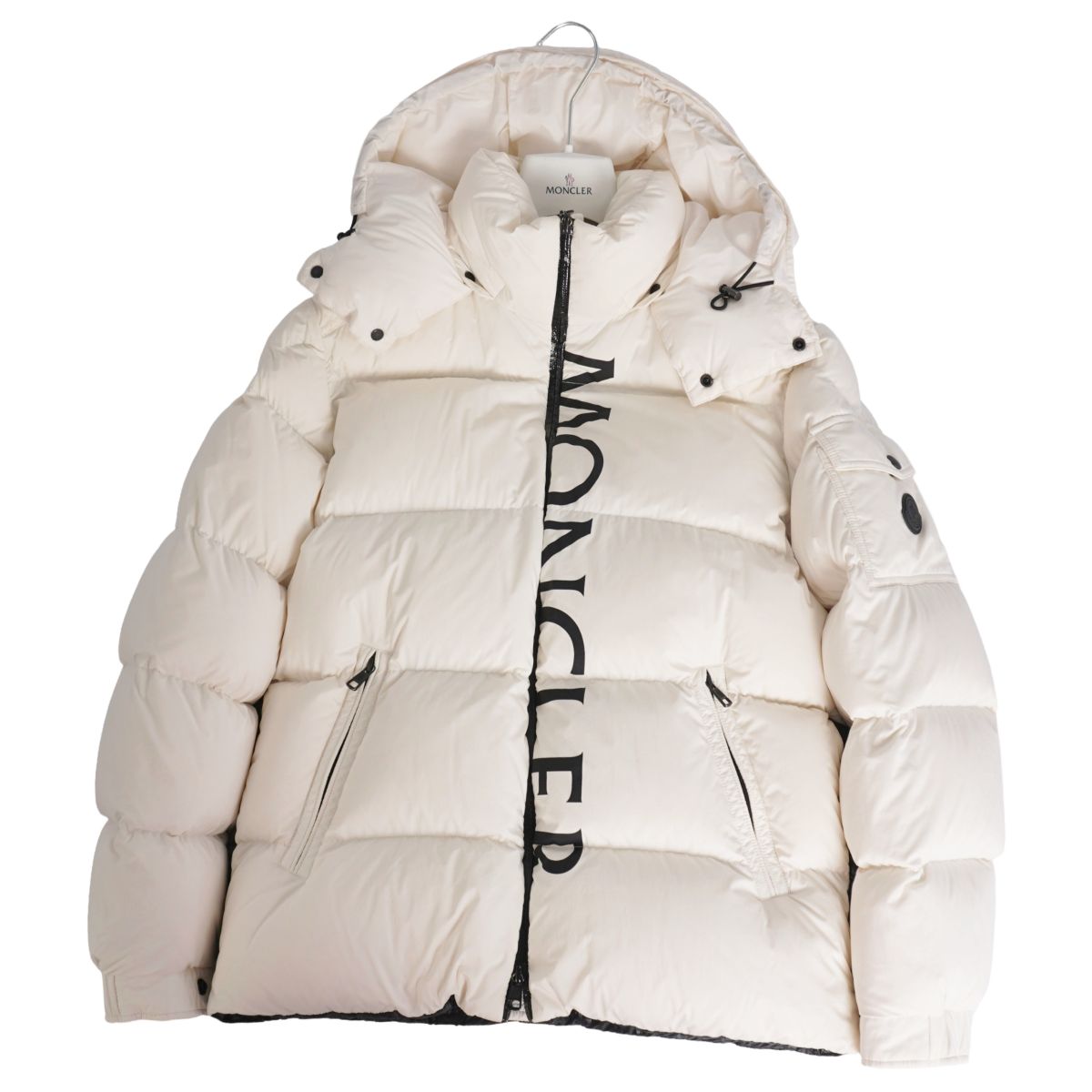【美品】モンクレール MONCLER 2020 MAURES マウレス ジャケット ダウンジャケット ナイロン アウター メンズ 1(M相当) ホワイト/ブラック【中古】|MODEST LORD 仙台 店