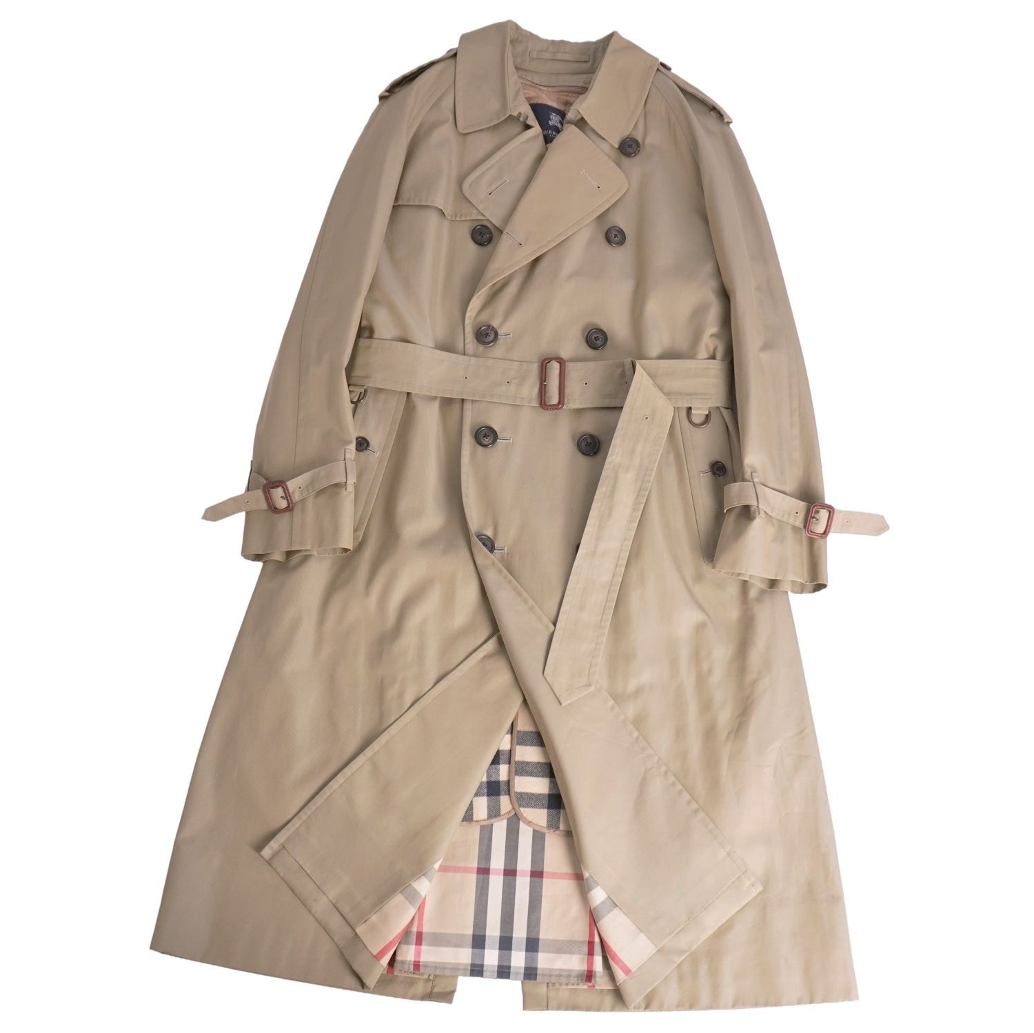 【美品】赤ちょうちんバリー 英国の首都 BURBERRY LONDON 厚地の外套 トレンチコート ラインドライブ付き添い人 裏読み合わせる アウター メンズ 94-175-6(L好いかげんに) カーキベージュ【中古】
