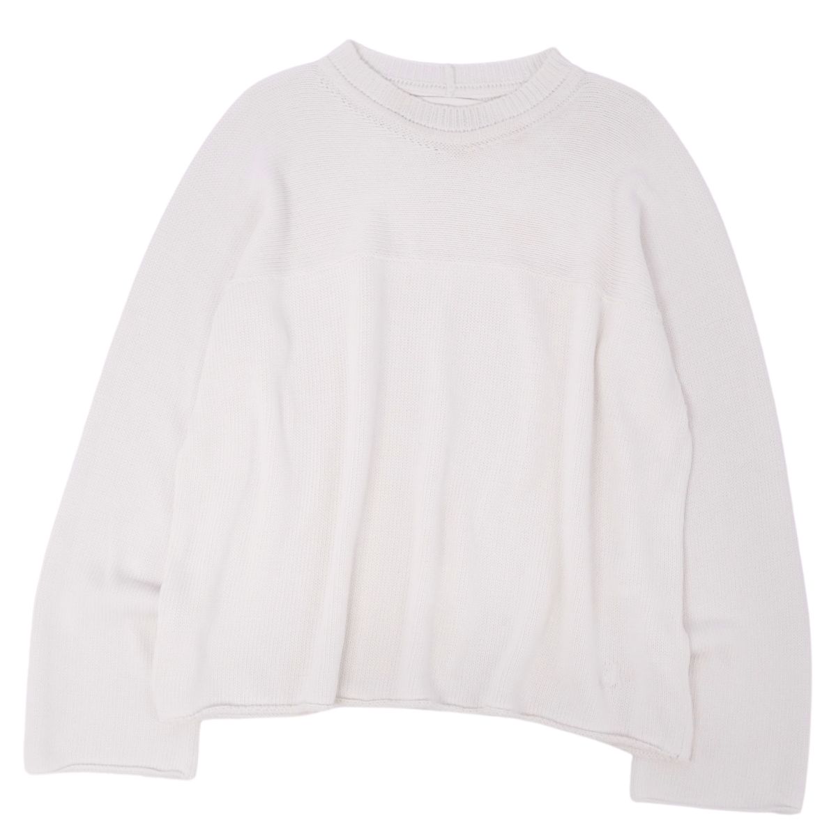 【美品】ジルサンダー JIL SANDER+ 編み物 スウェーター ロング捩り 長袖 ロゴタイプ 綿織物 トップス メンズ 36(S好いかげんに) 白いこと【中古】
