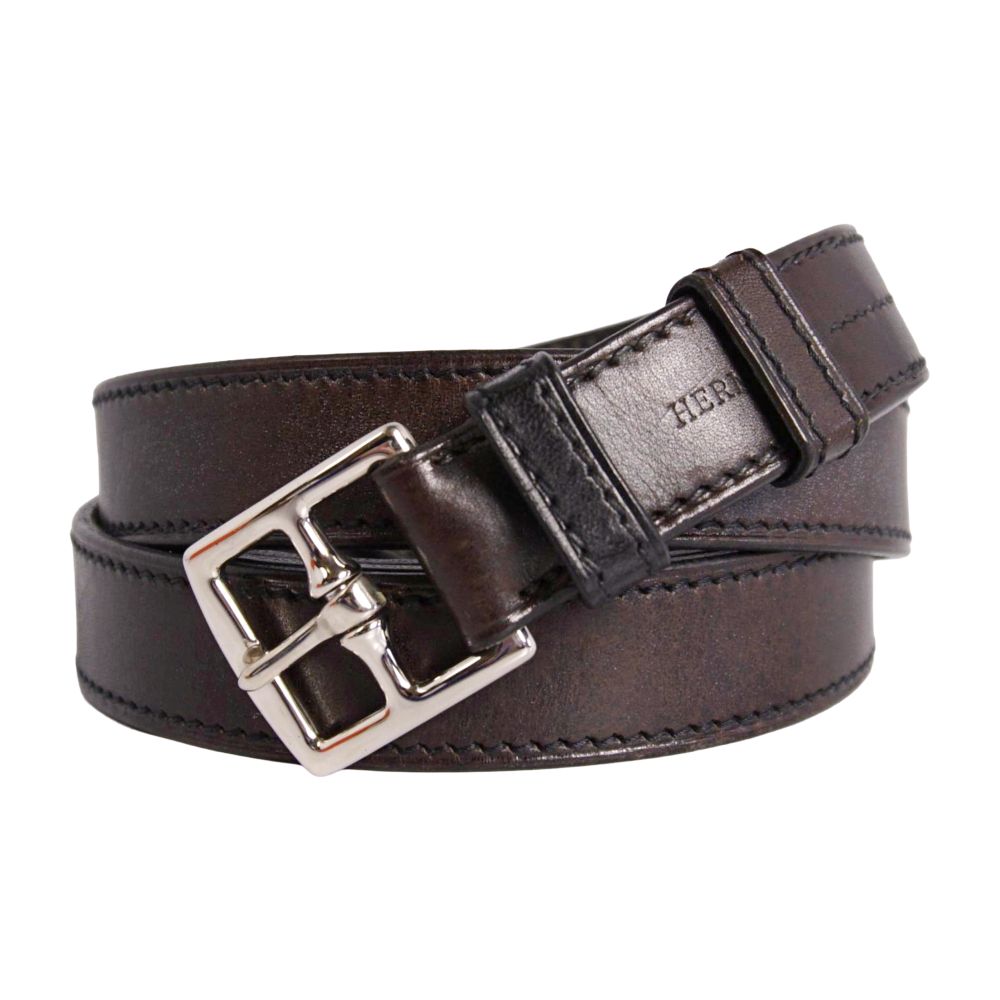 【極美品】エルメス HERMES マルジェラ期 2000年 ベルト エトリヴィエール ドゥブルトゥール 二重巻きベルト レザー 本革 バックル レディース 161 ブラウン【中古】｜MODEST LORD 仙台 店
