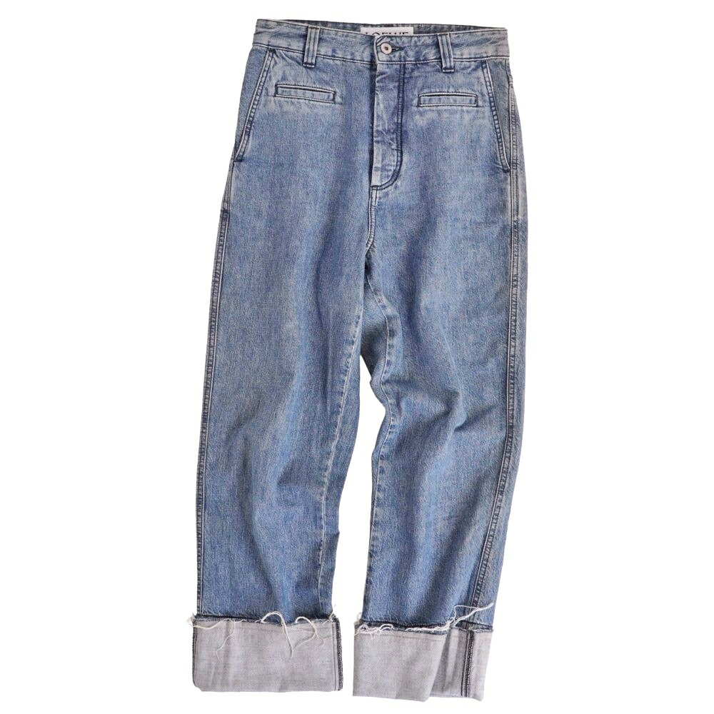 【美品】ロエベ LOEWE パンツ デニムパンツ フィッシャーマンデニム コットン ボトムス メンズ 42 インディゴブルー【中古】
