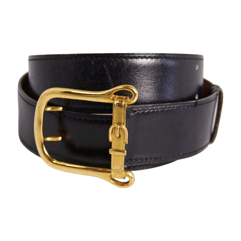 【美品】Vintage エルメス HERMES ベルト レザーベルト バックル レディース フランス製 85 ブラック【中古】｜MODEST LORD 仙台 店