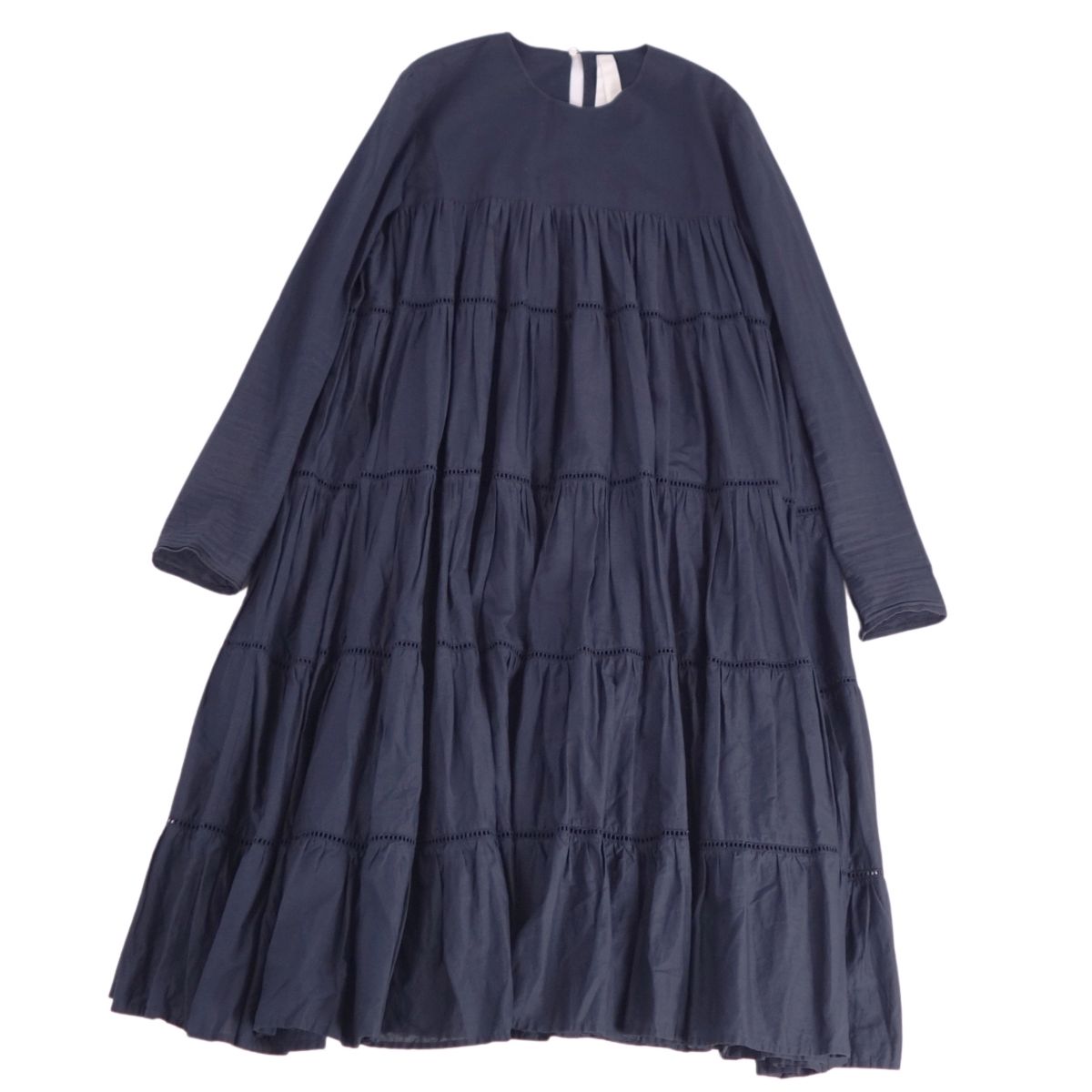 【美品】マーレット Merlette ワンピース ESSAOUIRA ティアード ロングスリーブ 長袖 コットン トップス レディース XS ネイビー【中古】 22,185円