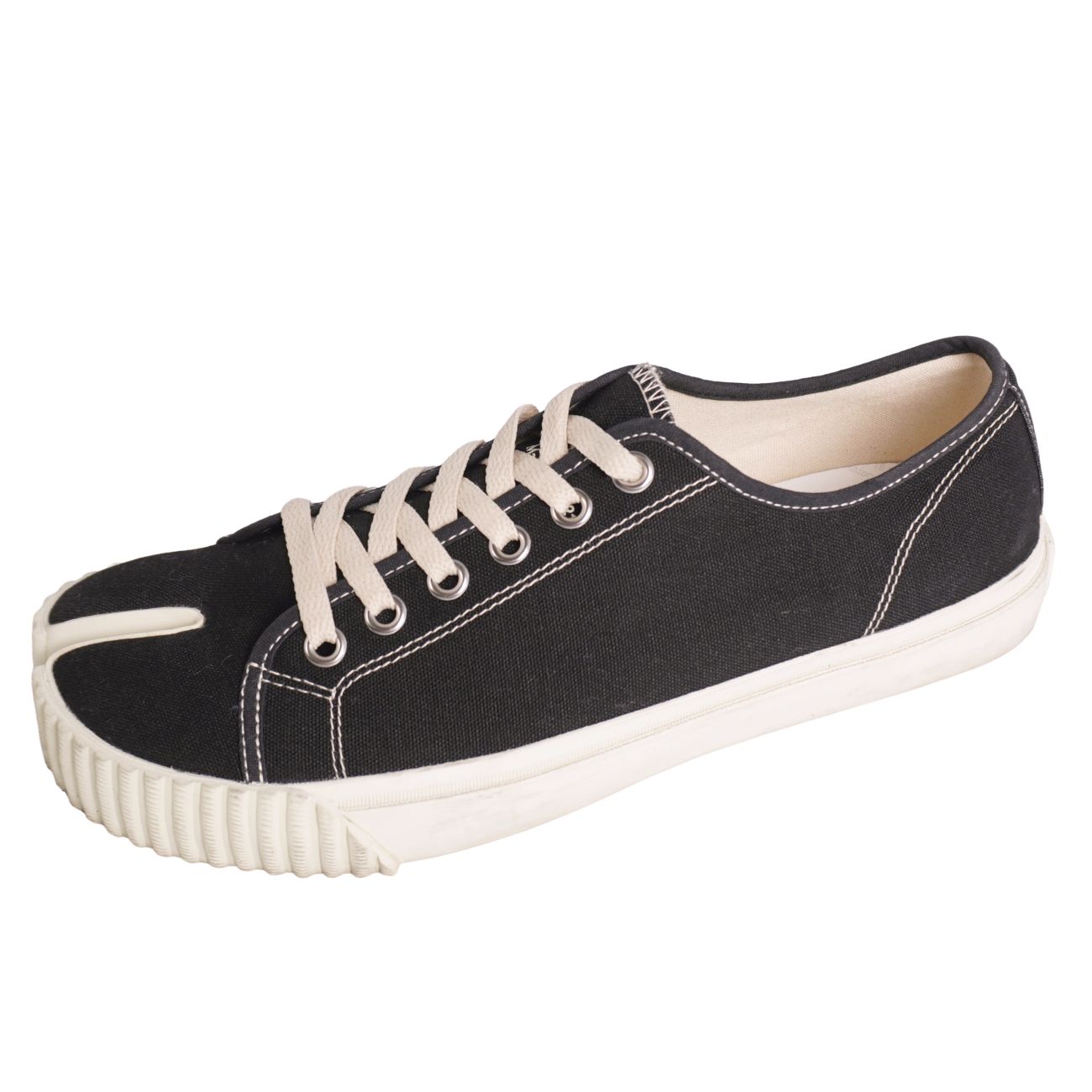 【美品】メゾンマルジェラ Maison Margiela スニーカー 22 タビ Tabi ローカット キャンバス シューズ 靴 メンズ 42(27cm相当) ブラック【中古】 23,184円