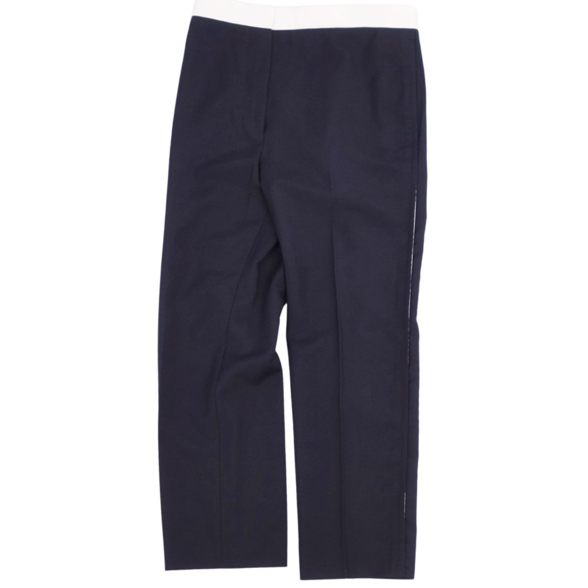 【美品】ロエベ LOEWE パンツ スラックスパンツ ロングパンツ 無地 ウールギャバジン ボトムス レディース 38(M相当) ブラック【中古】