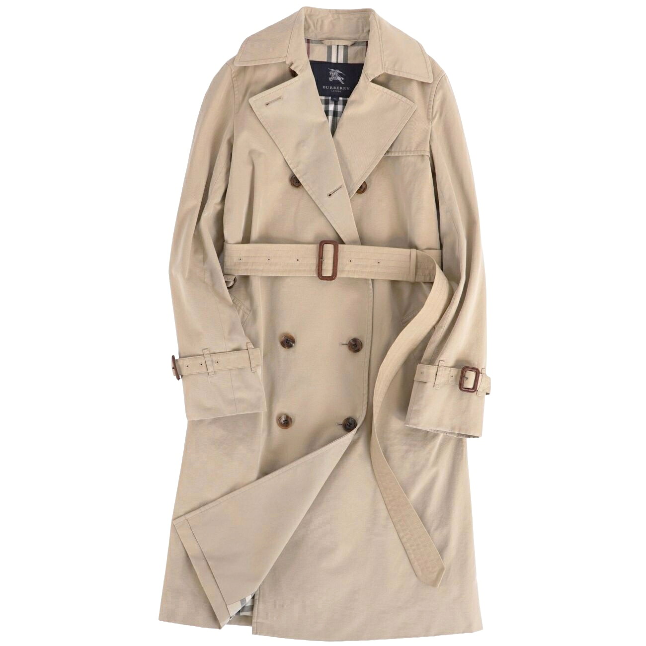 【美品】バーバリー ロンドン BURBERRY LONDON コート トレンチコート コットン100% アウター レディース 34(XS相当) ベージュ【中古】|MODEST LORD 仙台 店