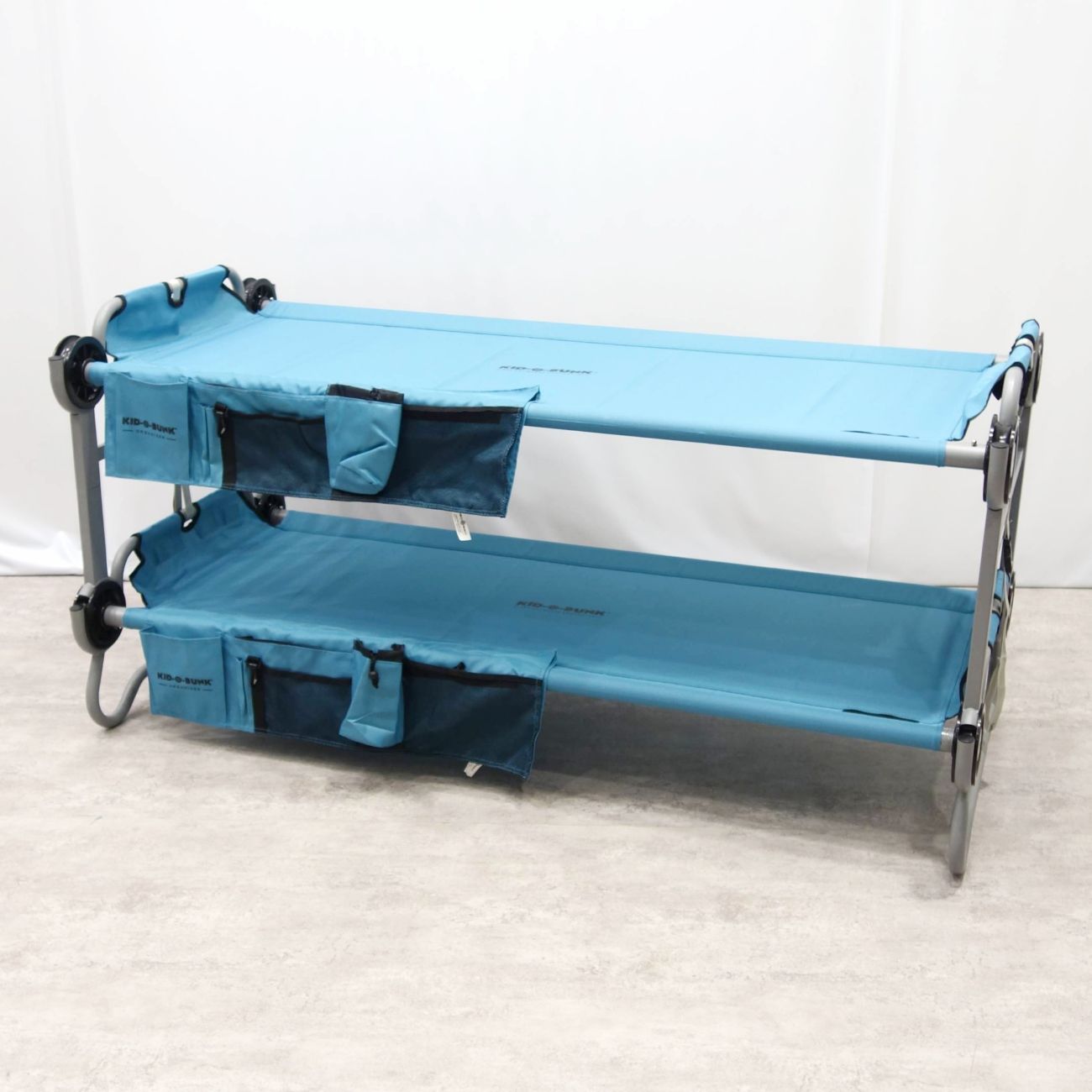 【美品】ディスク オー ベッド Disc-O-Bed キッド オー バンク 子ども用 ポータブル 2段ベッド キャンプ アウトドア 災害時 持ち運び ブルー【中古】|MODEST LORD 仙台 店
