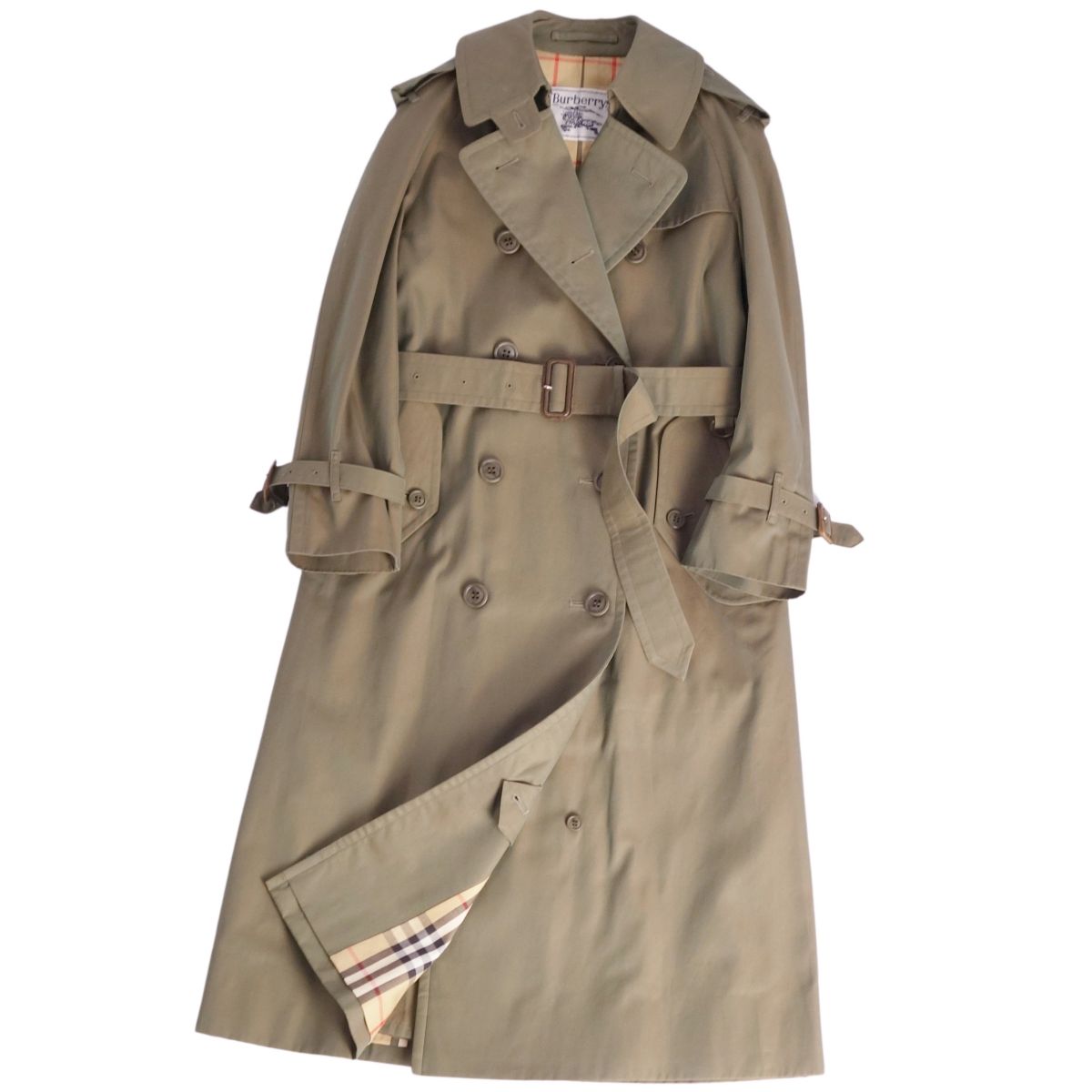 Burberrys バーバリー　トレンチコート　アウター　裏地チェック　カーキ BURBERRY - バーバリー コート トレンチコート 裏チェック
