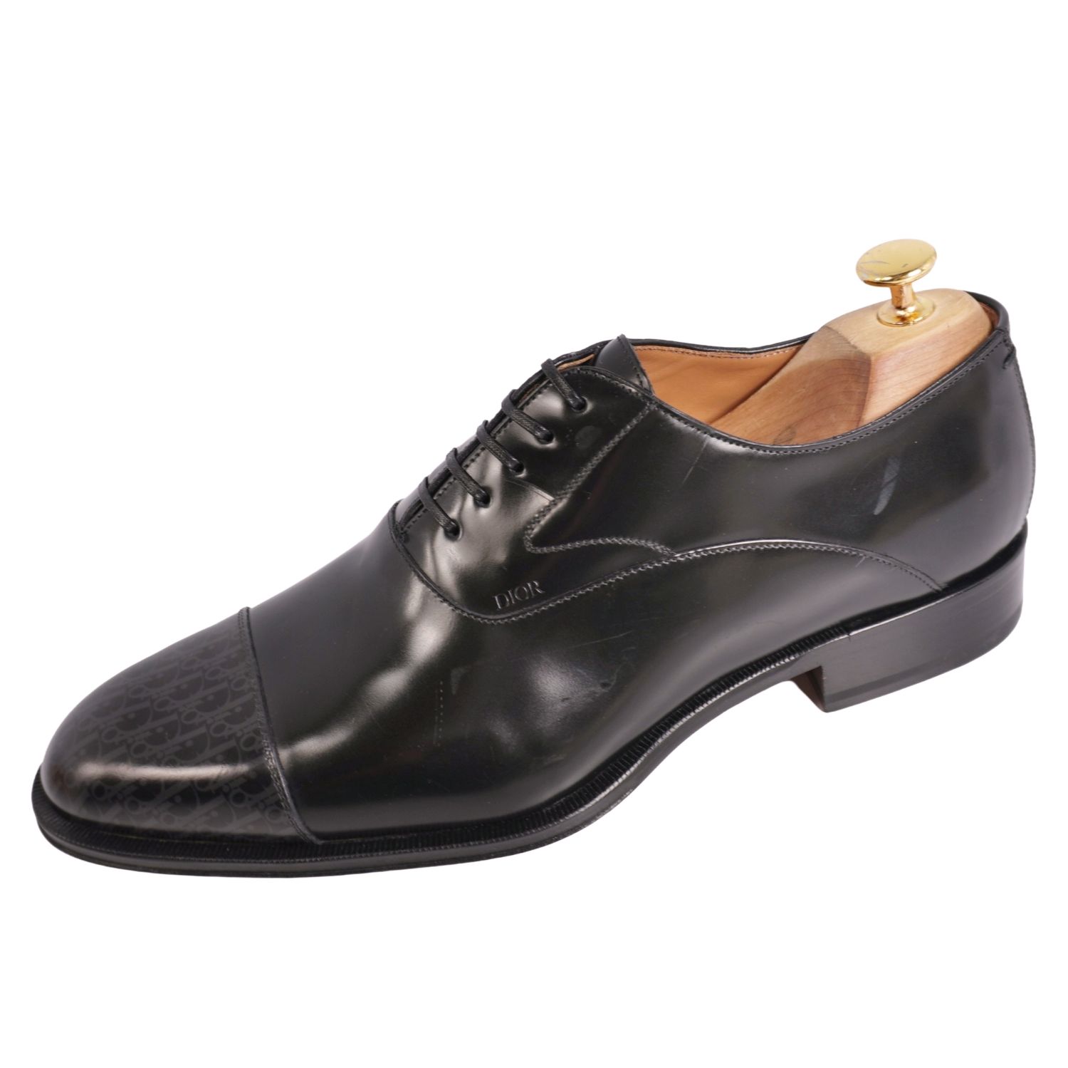 【新古品】ディオールオム DIOR HOMME 2022年 なめし革シューズ オックスフォードシューズ お召しものシューズ オブ洩れる トロッター 革靴 シューズ メンズ 41(26珊好いかげんに) 黒いこと【中古】