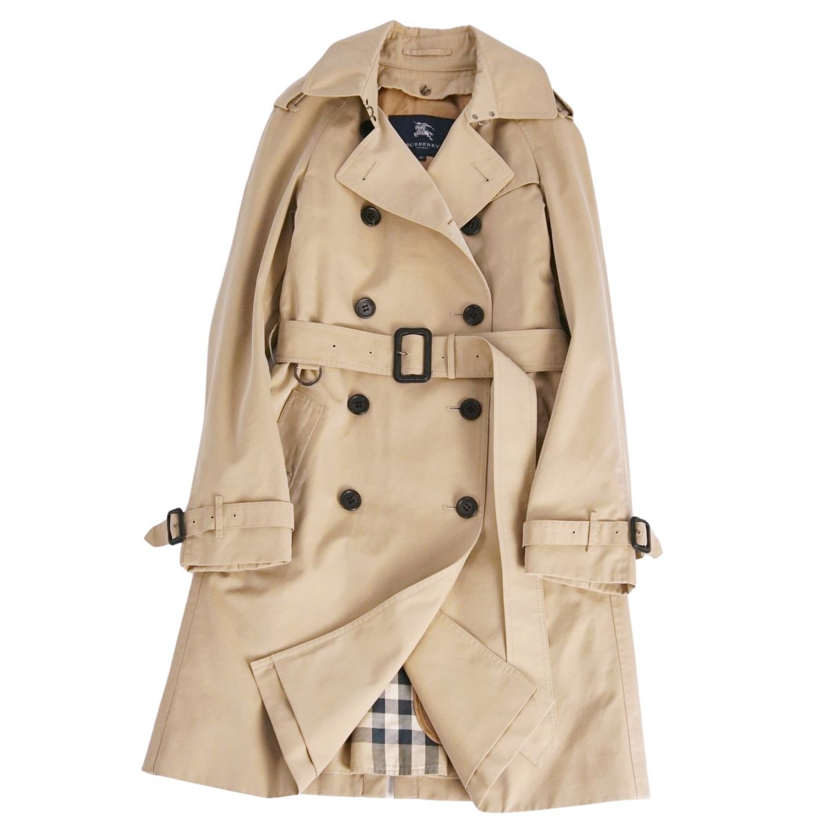 美品 バーバリー コート 38 ウール レディース アイボリー ベージュ BURBERRY バーバリー アウター ロングトレンチコート レディース38