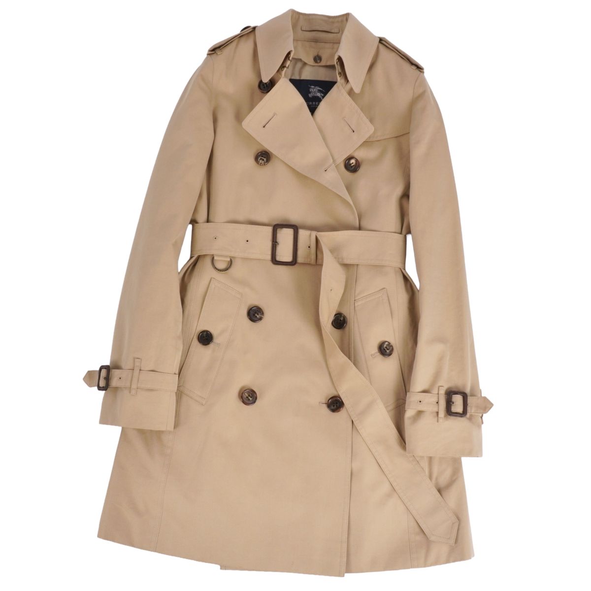 【極美品】バーバリー ロンドン BURBERRY LONDON コート トレンチコート ライナー付き 裏チェック コットン アウター レディース 34(XS相当) ベージュ【中古】｜MODEST LORD 仙台 店 45,487円
