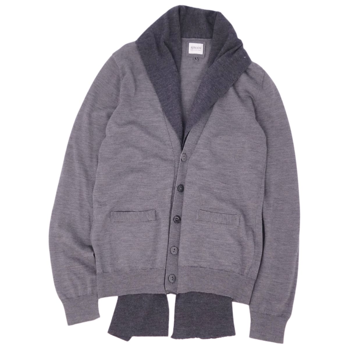【美品】アルマーニ コレッツォーニ ARMANI COLLEZIONI ニット カーディガン ロングスリーブ 長袖 トップス メンズ 50(L相当) グレー【中古】 12,652円