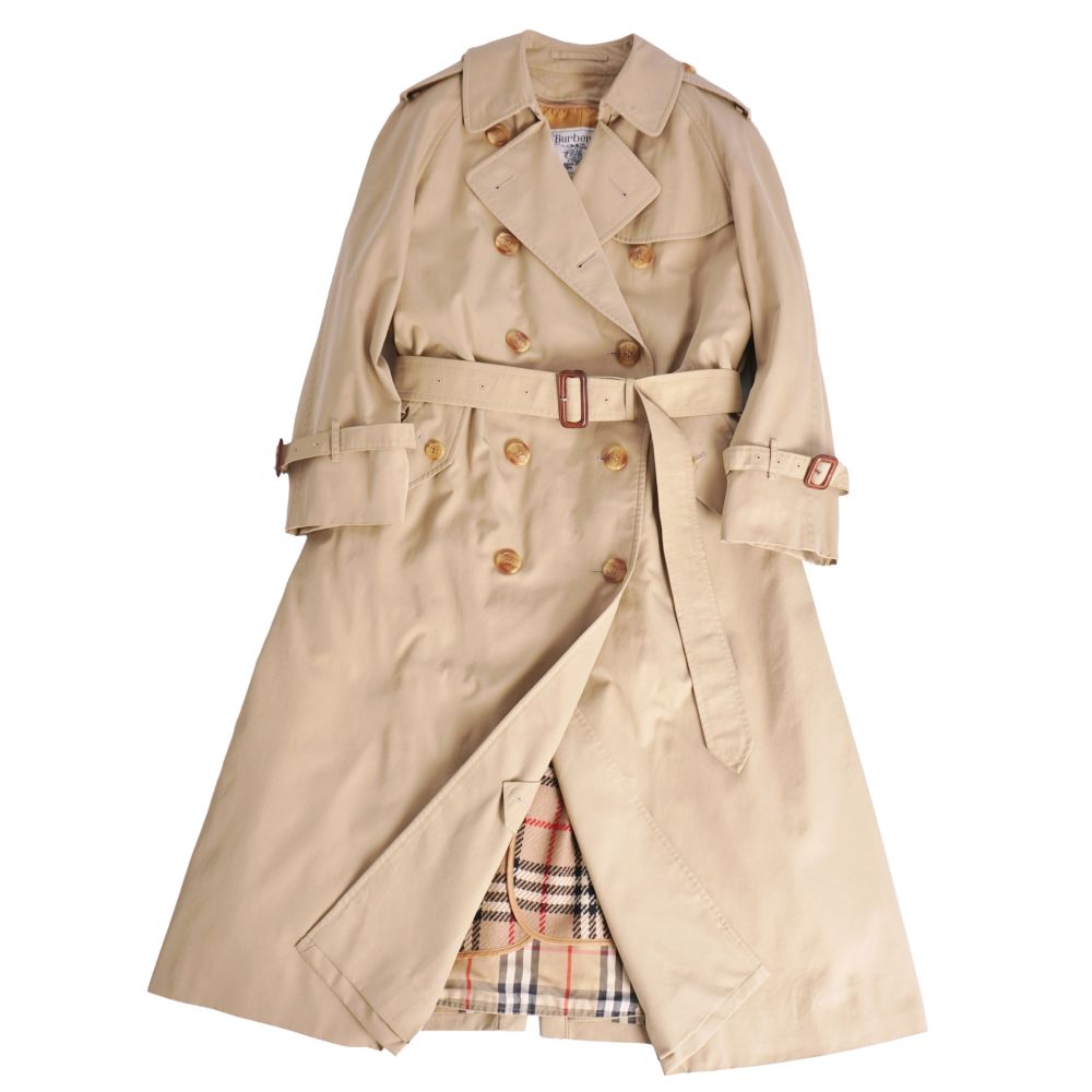【美品】Vintage バーバリー Burberrys 厚地の外套 ラインドライヴ付き添い人 トレンチコート 綿織物100% アウター レディース 9AB2(M好いかげんに) ベージュ【中古】