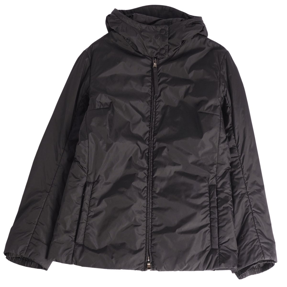 プラダ 運動競技 PRADA SPORT 上衣 ジップアップ ナイロン 中綿入り口・入口 アウター レディース 38(M好いかげんに) 黒いこと【中古】 コート・ジャケット-レディースファッション