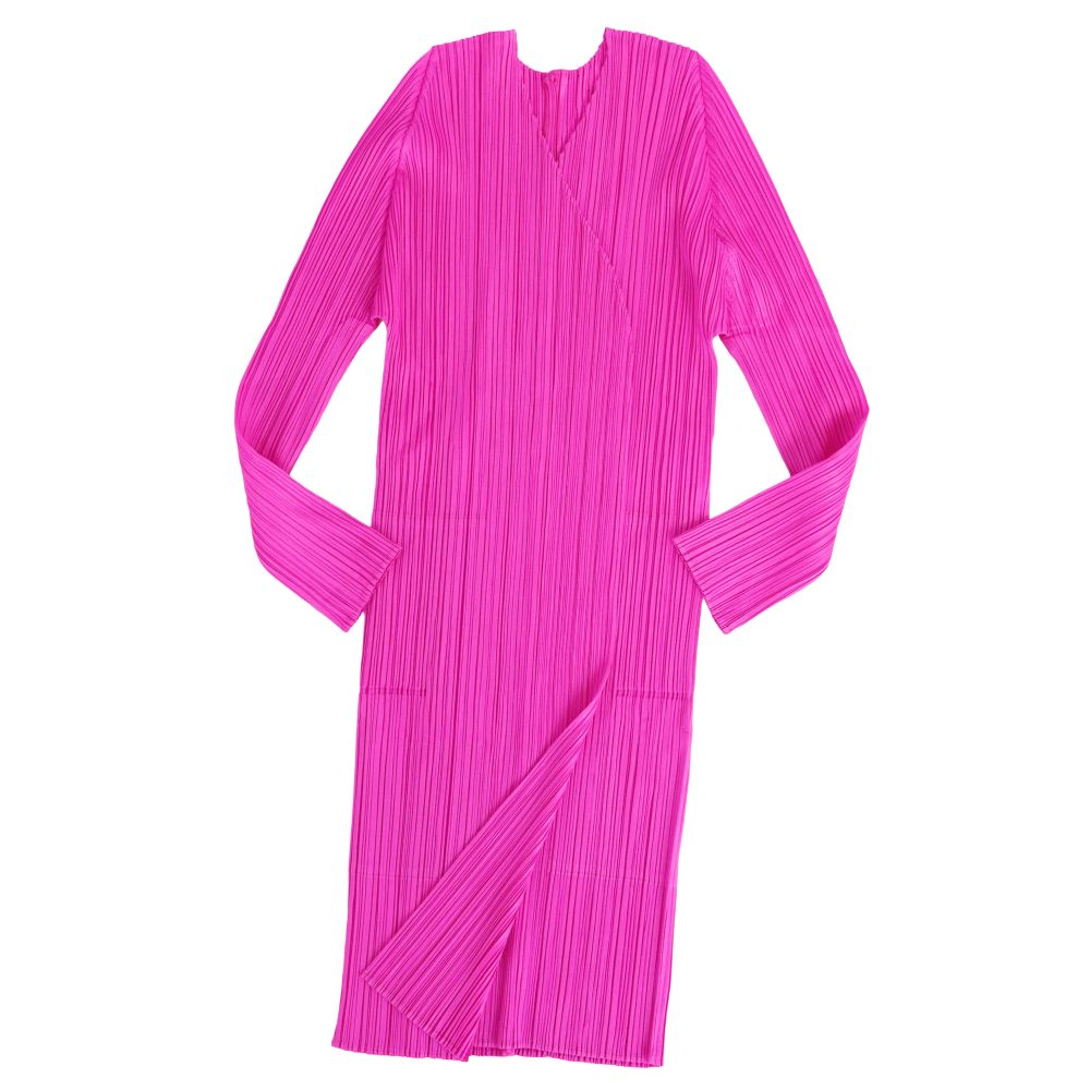 【極美品】プリーツプリーズ イッセイミヤケ PLEATS PLEASE カーディガン コーディガン ボタンレス トップス レディース 2(M相当) ピンク【中古】