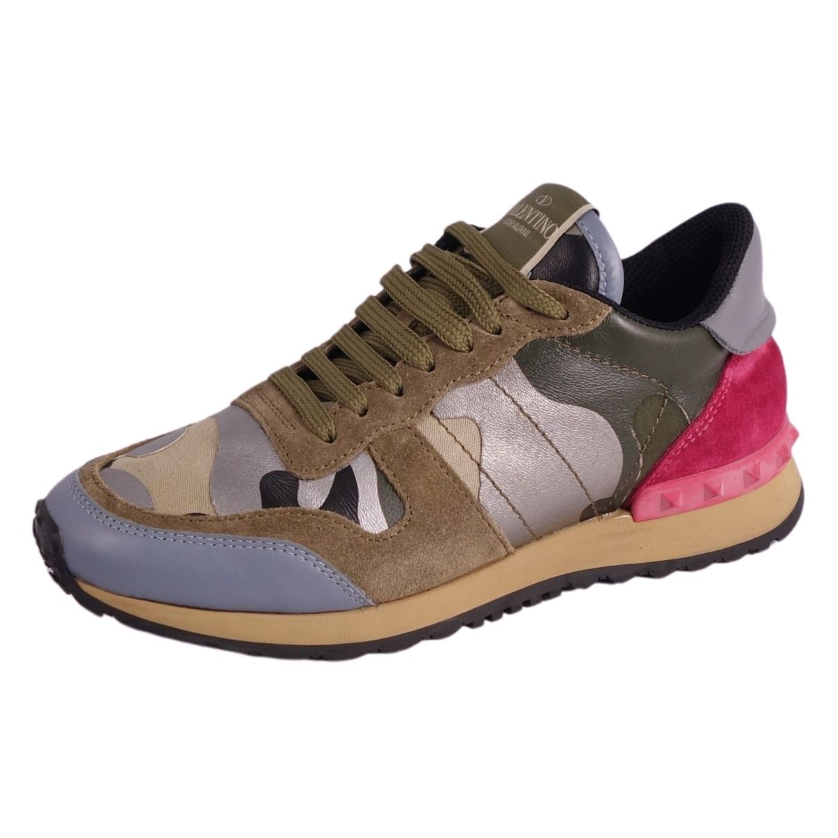 ヴァレンティノ ガラヴァーニ VALENTINO GARAVANI スニーカー ローカット カモフラージュ レザー シューズ 靴 レディース イタリア製 36.5(23.5cm相当) マルチカラー【中古】