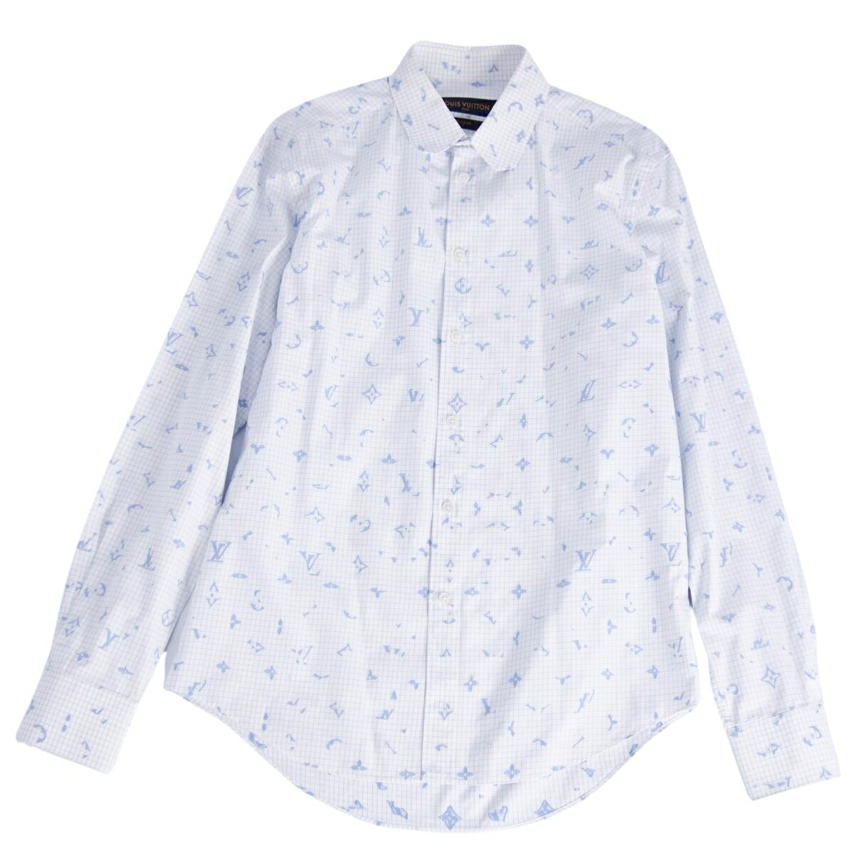 現行 XL LOUIS VUITTON 長袖シャツ ストライプ ブルー白 現行 XL LOUIS VUITTON 長袖シャツ ストライプ ブルー白 現行 XL LOUIS
