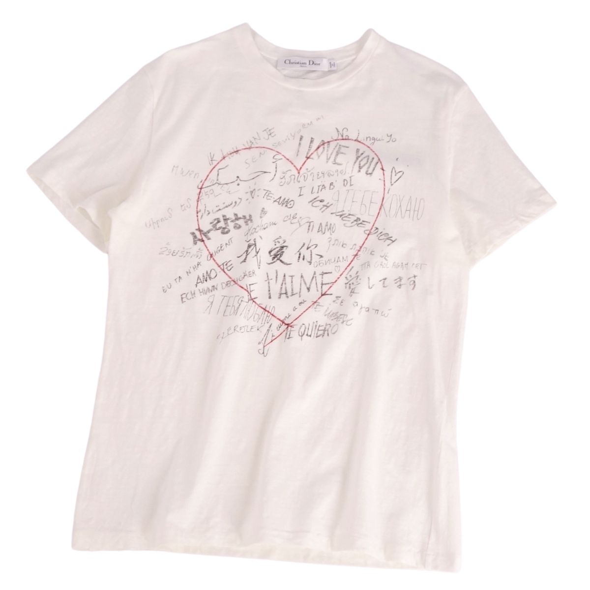 美品 クリスチャンディオール プリント クルーネック 半袖 Tシャツ カットソー Christian Dior(クリスチャンディオール) プリントリンガーT