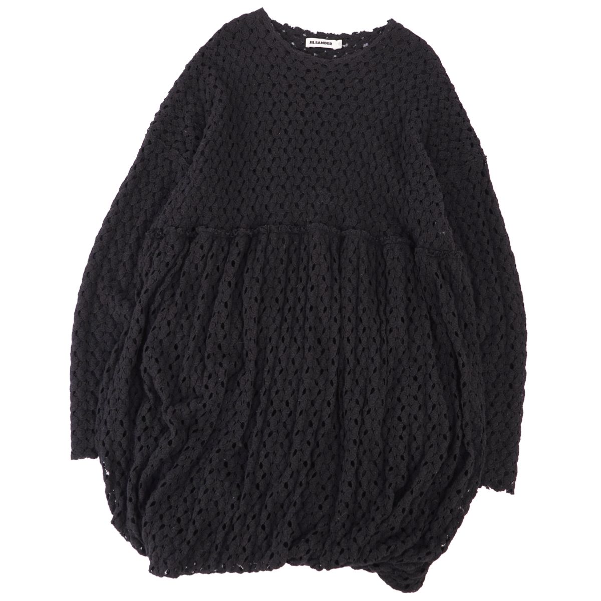 【美品】ジルサンダー JIL SANDER 衣装 2018 編み物 羊毛 トップス レディース イタリア製 38(M好いかげんに) 黒いこと【中古】