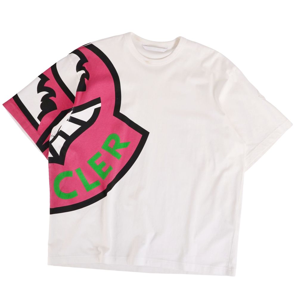 【美品】モンクレール MONCLER Tシャツ 2022 カットソー ショートスリーブ 半袖 コットン トップス メンズ XS ホワイト【中古】