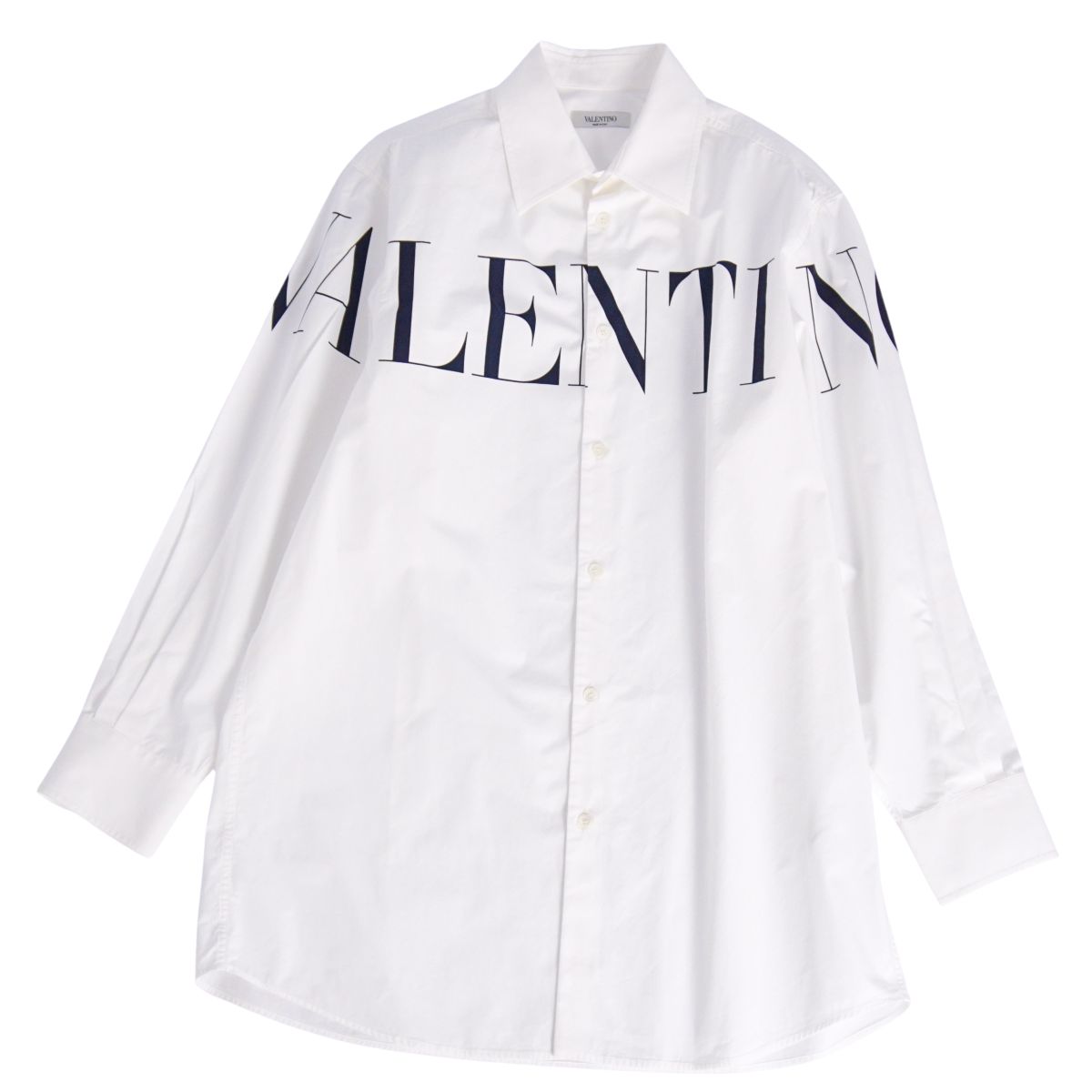 【美品】ヴァレンティノ VALENTINO ティーシャツ ロング衣袂 長袖 ロゴタイプ 綿織物 トップス メンズ イタリア製 37 白いこと【中古】 トップス-メンズファッション