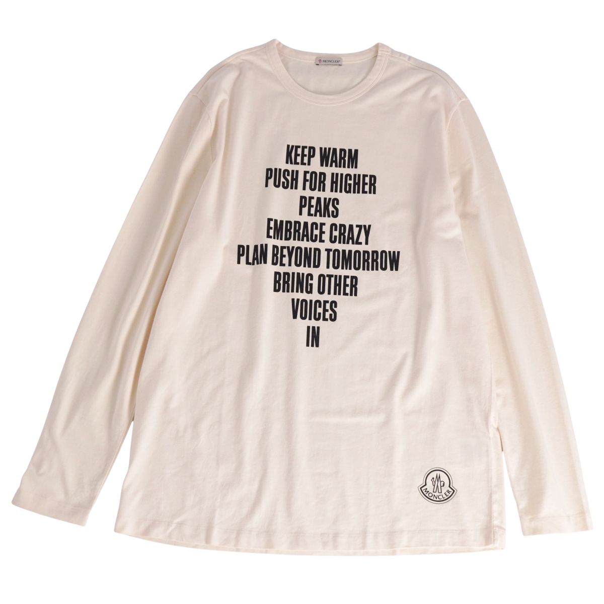 【美品】モンクレール MONCLER Tシャツ 2021 カットソー ロングスリーブ 長袖 コットン トップス メンズ XXL ベージュ【中古】｜MODEST LORD 仙台 店