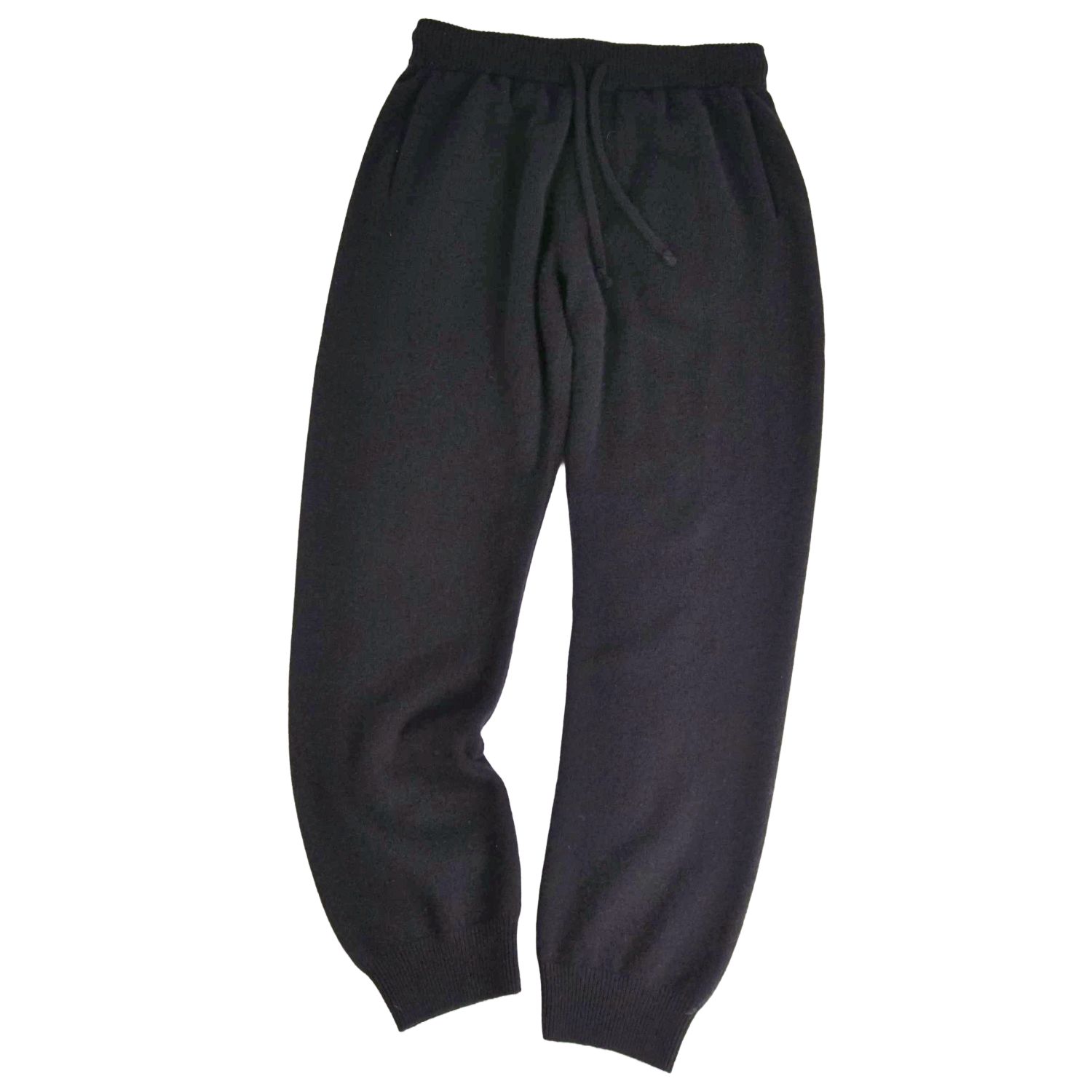 【極美品】オーラリー AURALEE 21AW ニット パンツ イージーパンツ ロングパンツ カシミヤ100％ 無地 ボトムス メンズ 5(L相当) ブラック【中古】