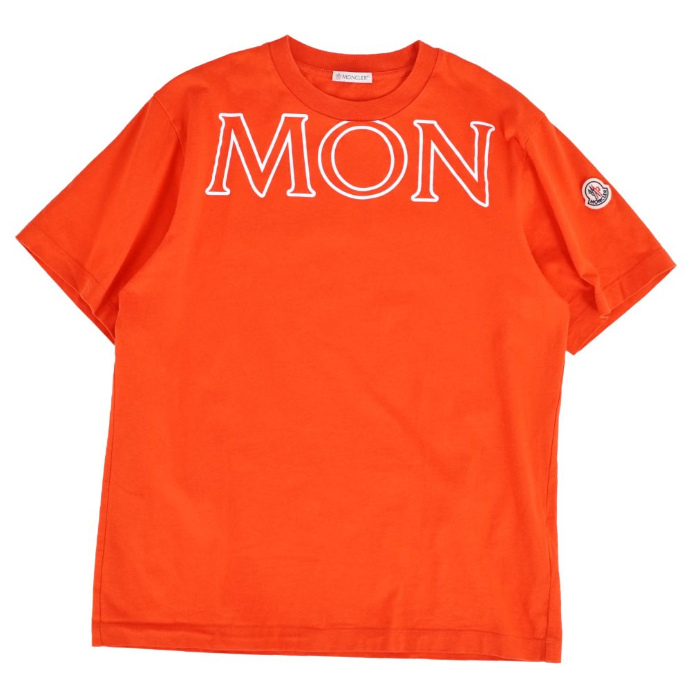 【美品】モンクレール MONCLER Tシャツ 2022 カットソー ショートスリーブ 半袖 コットン トップス メンズ S オレンジ【中古】