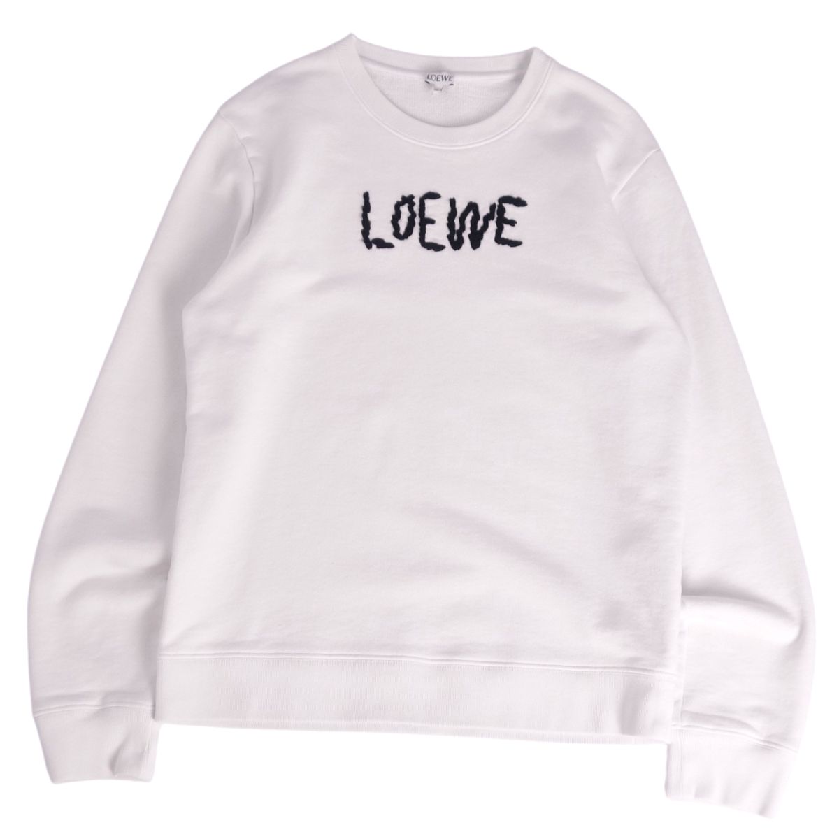 美品 LOEWE ロエベ 刺繍ロゴ トレーナー L 白 loewe ロエベ スウェット トレーナー 刺繍 ホワイト 白 ロゴ