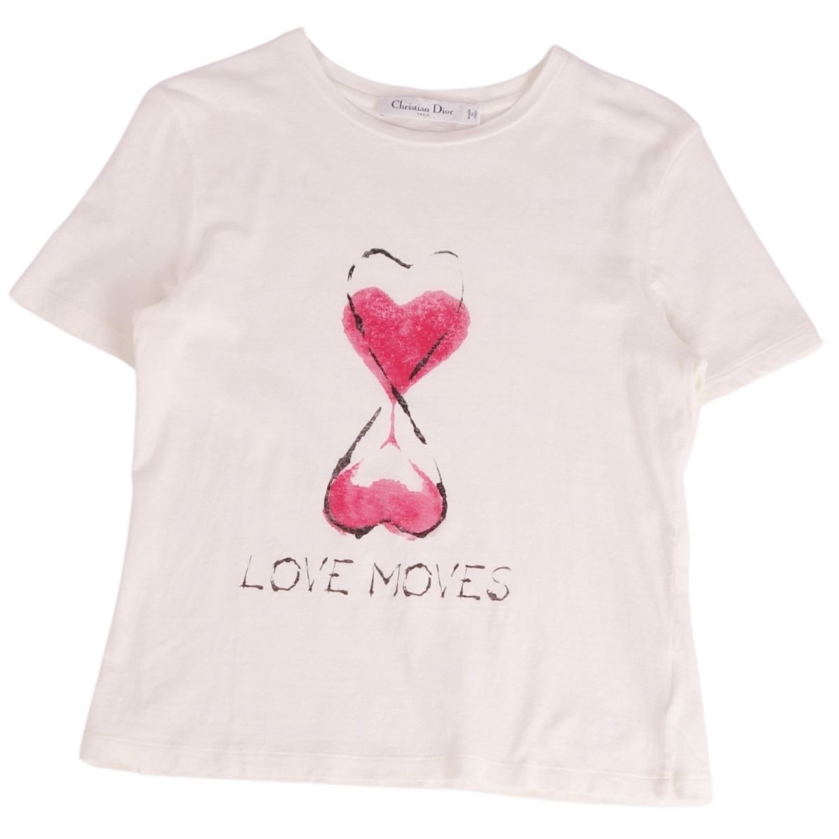 【美品】クリスチャンディオール Christian Dior Tシャツ 2021 カットソー LOVE MOVES ショートスリーブ 半袖 コットン トップス レディース XS ホワイト【中古】｜MODEST LORD 仙台 店